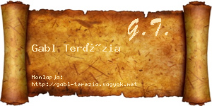 Gabl Terézia névjegykártya